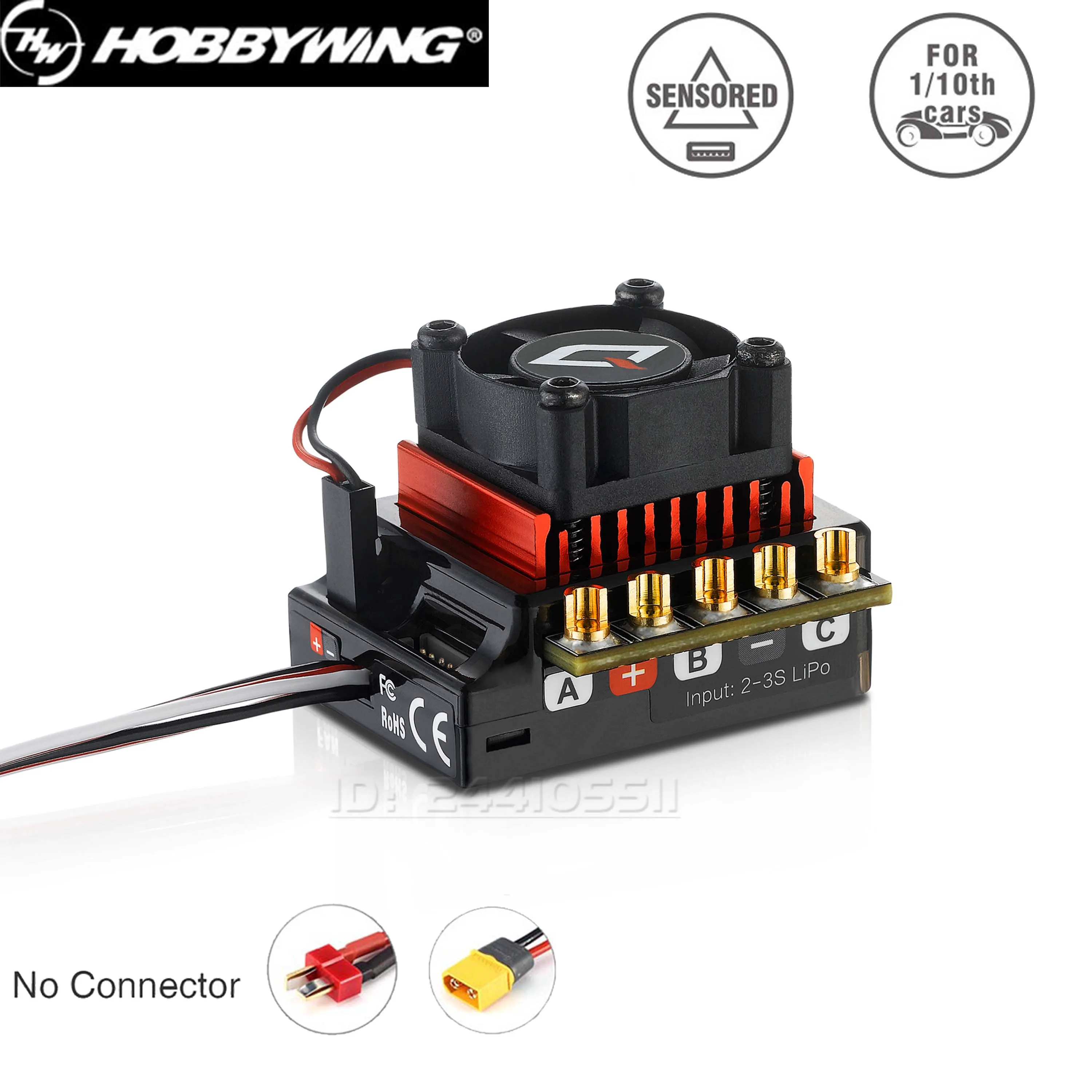 

HOBBYWING QuicRun 10BL120 120A G2 Sensored Brushless ESC Speed Controller 2-3S for 1/10 RC Model Drift Touring Car Buggies Part