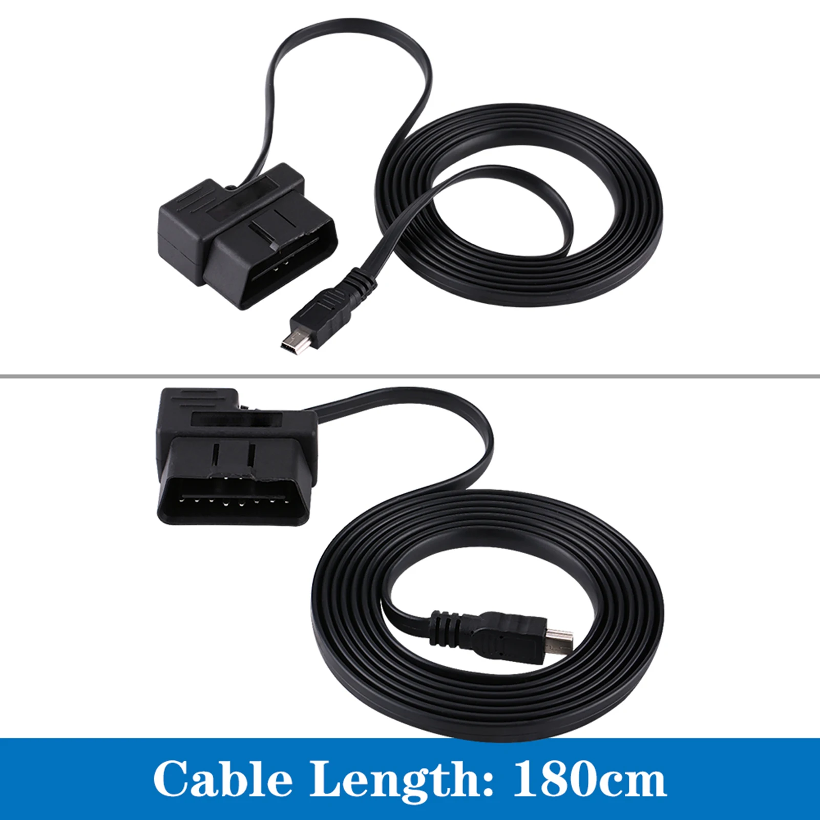 Adaptador de extensión de diagnóstico OBDII para coche, Cable Mini USB, 180cm, OBD2, EOBD, 16 pines