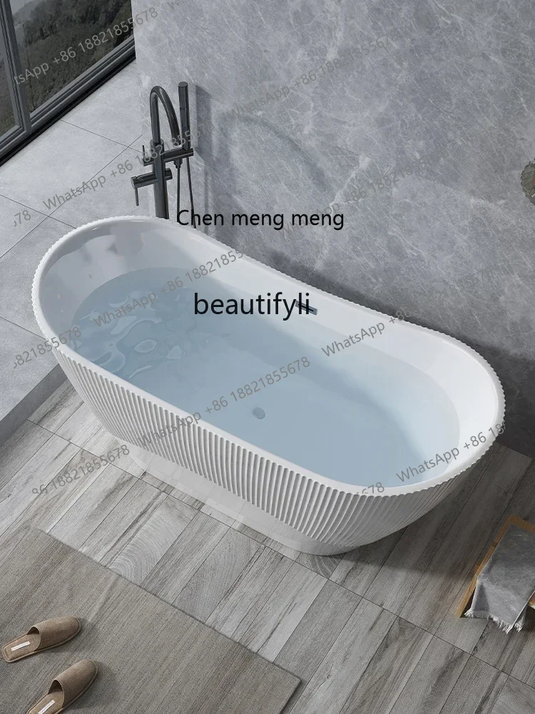 xxAcrylic Integrated Wave Pattern Hotel Homestay Beauty Salon Independent Household Insulation Bathtub Bathtub