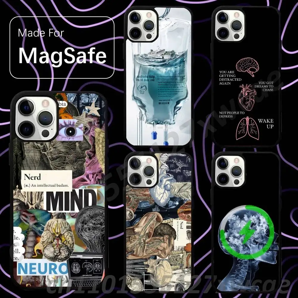 Medical Human Anatomy For Magsafe Wireless Charger Case For iPhone 15,16,17,13,14,11,12,Pro,Max,Plus,E,Air,Mini Protection