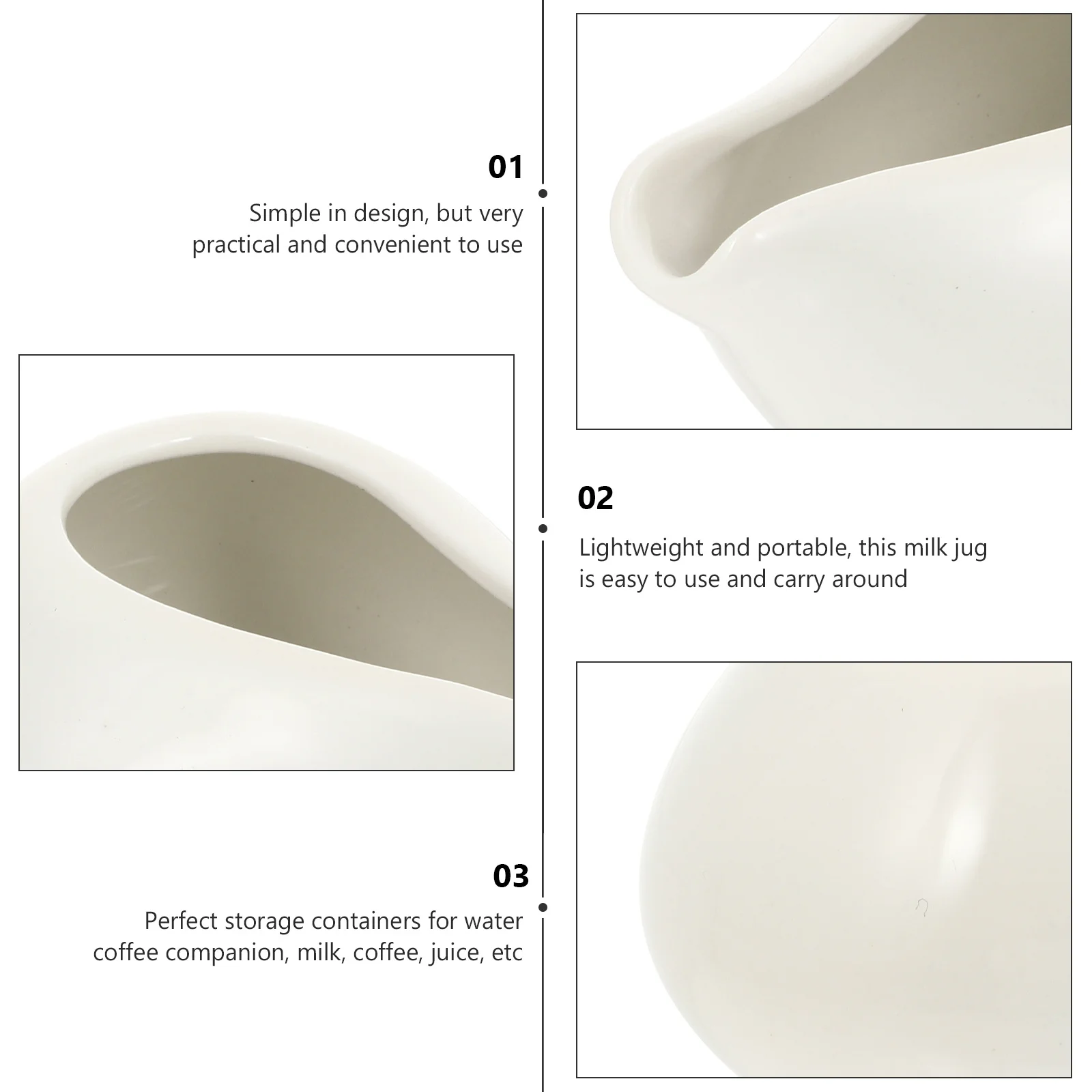 

Ceramic Sauce Jug Creamer Pitcher Handle-Free Designed for Sauce Gravy Syrup Serving Smooth Surface Easy Clean Home Restaurant