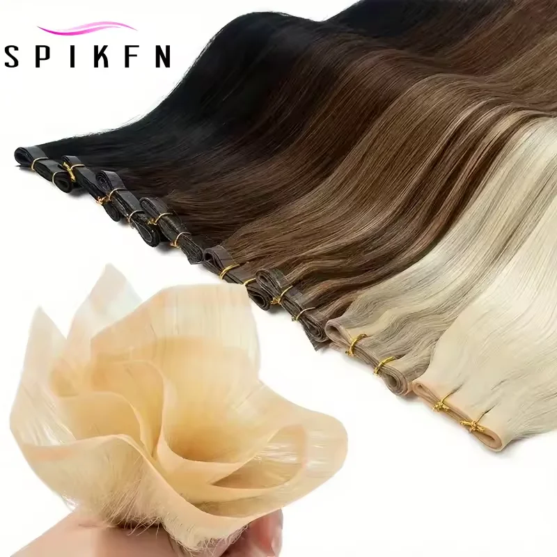 Fasci di capelli lunghi di trama della pelle dell'unità di elaborazione 12-20 pollici Tesse i capelli evidenzia la trama dei capelli umani vergini marrone scuro per le donne senza nastro adesivo