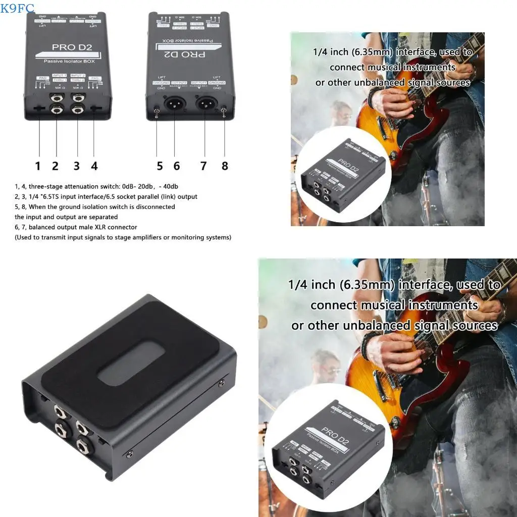 

K9FC Double Channel Sound Currents Eliminators 6.5 Mixers Live Broadcast Mixers Microphones Common Ground Filter 20Hz -20khz