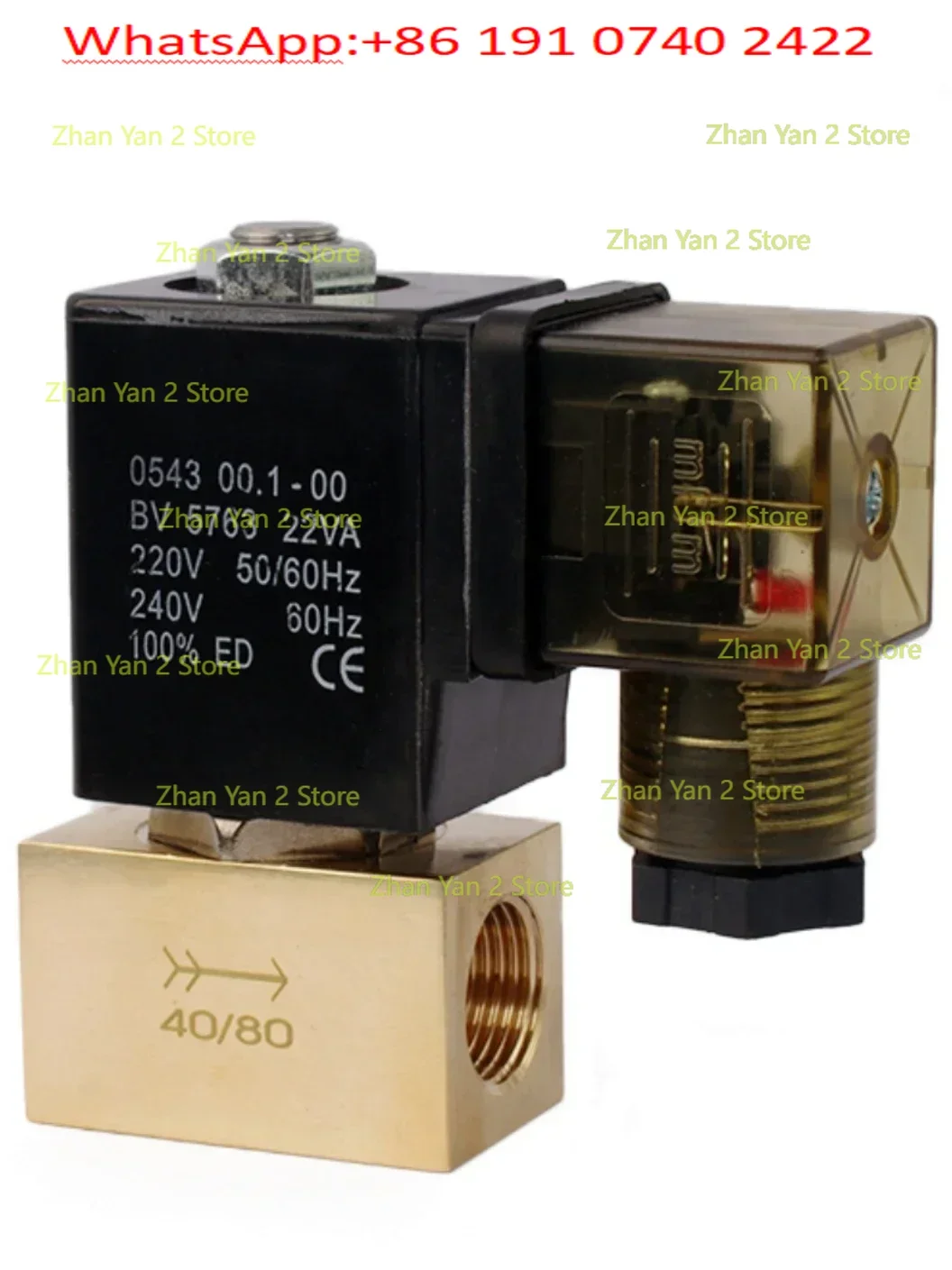 JT22-02 Small two-position two-way high-pressure solenoid valve Normally closed pressure 8Mpa water valve Air valve AC220VDC24V