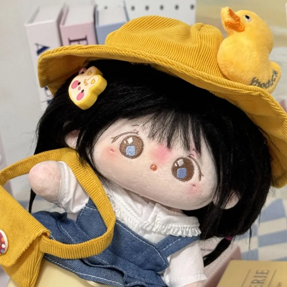 

Yellow Duck Hat 20cm Plush Dolls Dress Set Rabbit Ear Outfit Cotton Doll Clothes DIY Cartoon Cotton Toys Clothes Stuffed Dolls