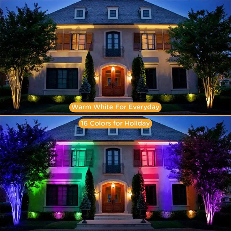 A96I-RGBW In Ground Light 12V 3W Color LED Outdoor Well Light Low Voltage Landscape Light With Remote Control(4Pcs)
