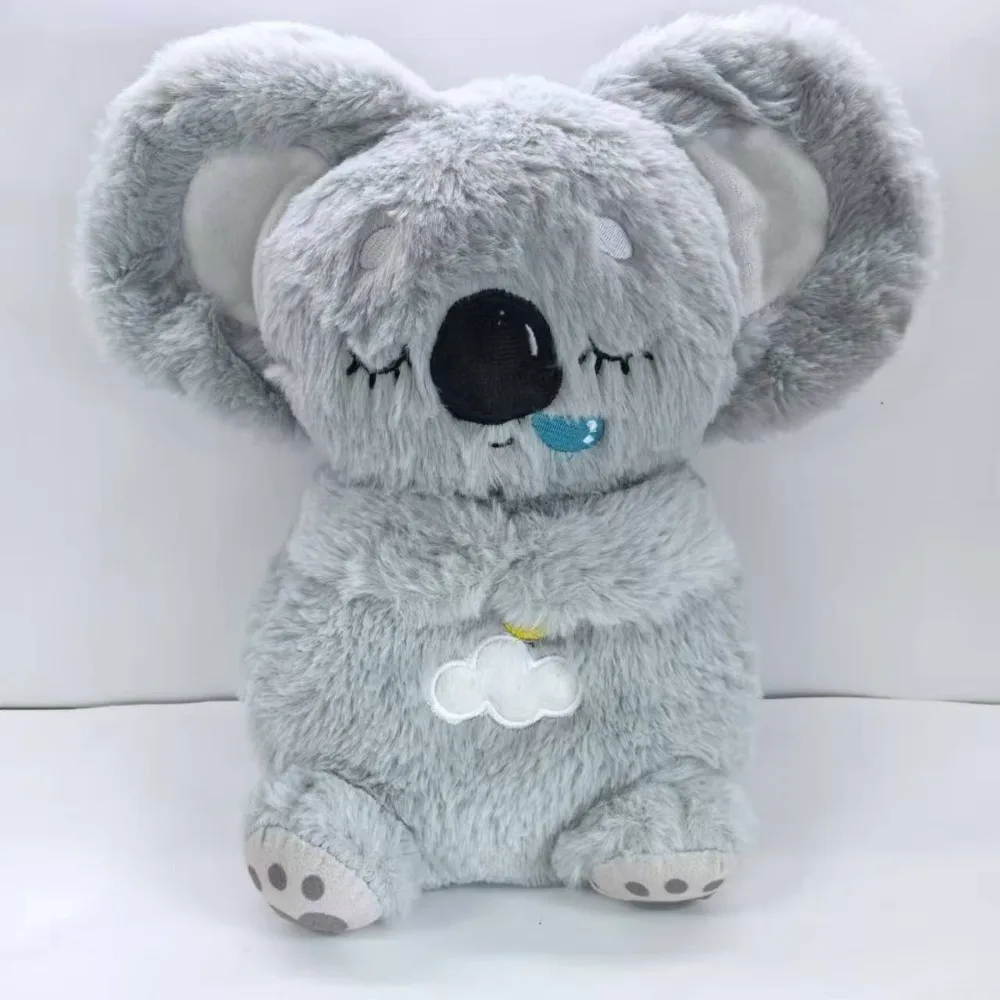 Plush Koala Children's Sleeping Doll 4 Modes Rhythmic Breathing Baby Soothing Plush Doll Sleeping Companion with Music Lights