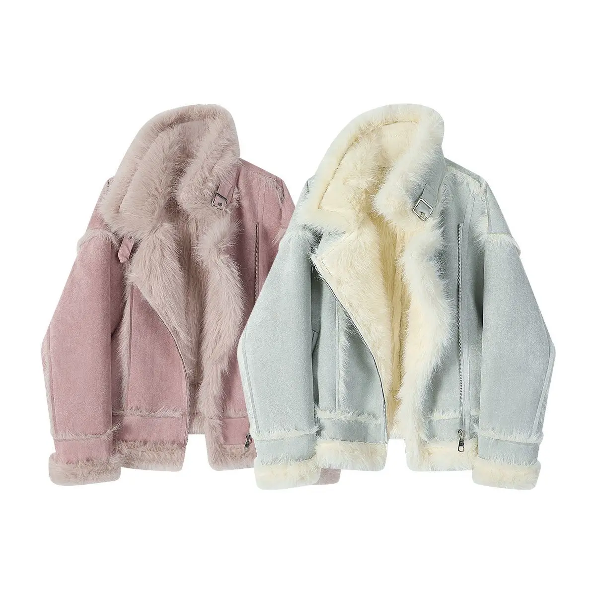 

Осенне-зимнее короткое пальто из искусственного замши с флисом и утолщением, новое зимнее меховое цельное пальто для женщин, теплый модный топ