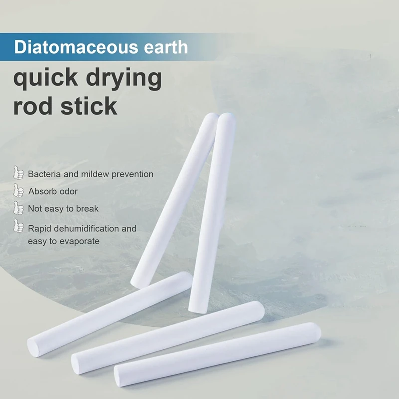 5 Pcs Diatom Drying Rod Stick for Toys, Reusable Deodorizer Dehumidifier Dry Stick Desiccant for Bathroom, Closet, Shoe-AD33