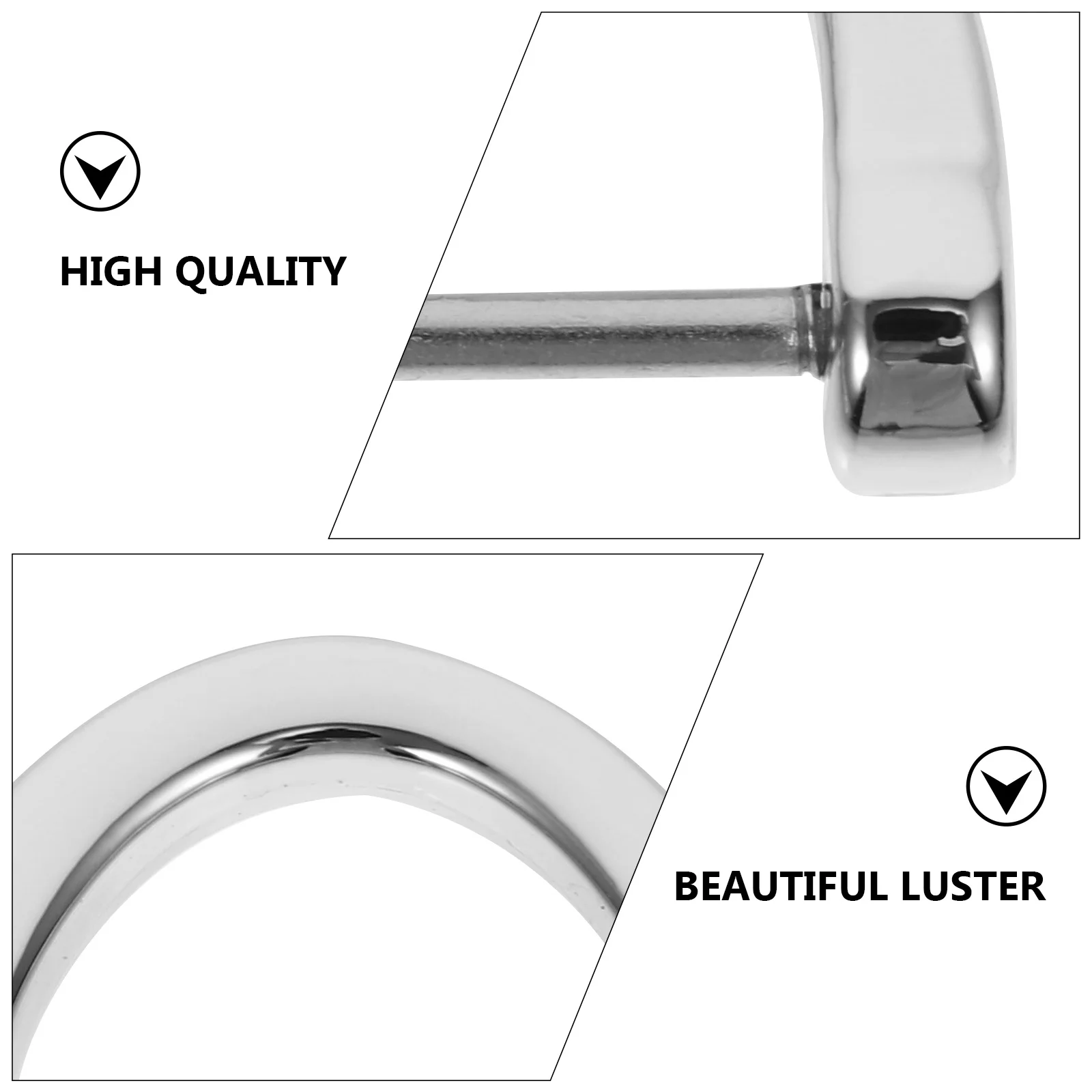 

10 Pcs Metal Horseshoe Keychain D Rings for Bag Accessories Lightweight Durable Sturdy DIY Luggage Hardware Hoop