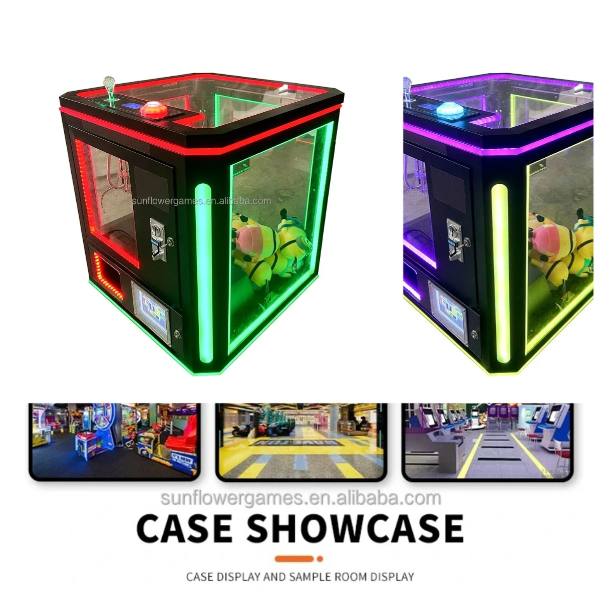 ألعاب تعمل بالعملات المعدنية آلة مخلب مكعب لعبة ملونة آلة رافعة مخلب بيع مع متقبل الفاتورة