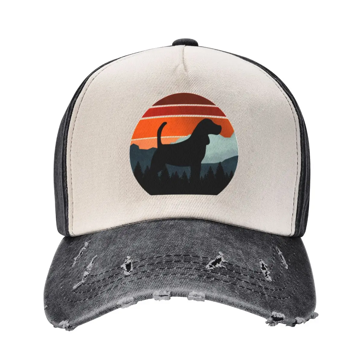 Vintage Sky Mountains Wilderness Beagle Dog Gift Baseball Cap Hood Sports Cap Caps For Women Men's