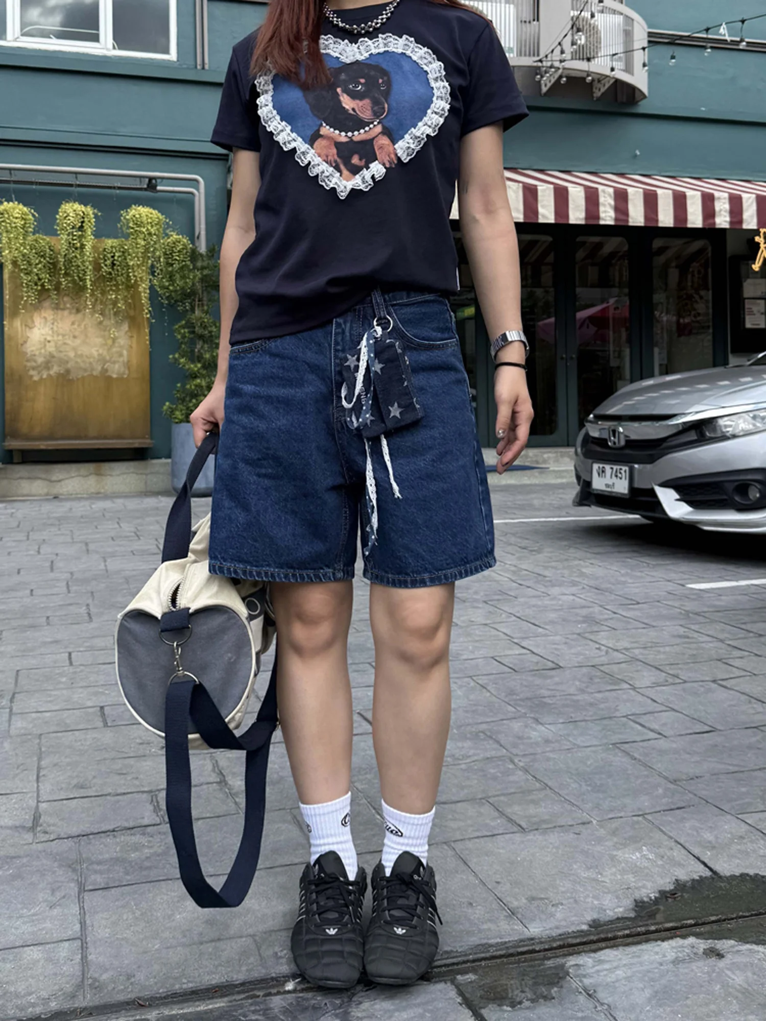 

Джинсовые орты в американском стиле ретро с завышенной талией, прямые ноги, повседневные летние орты для похудения с пятью точками для мужчин и женщин