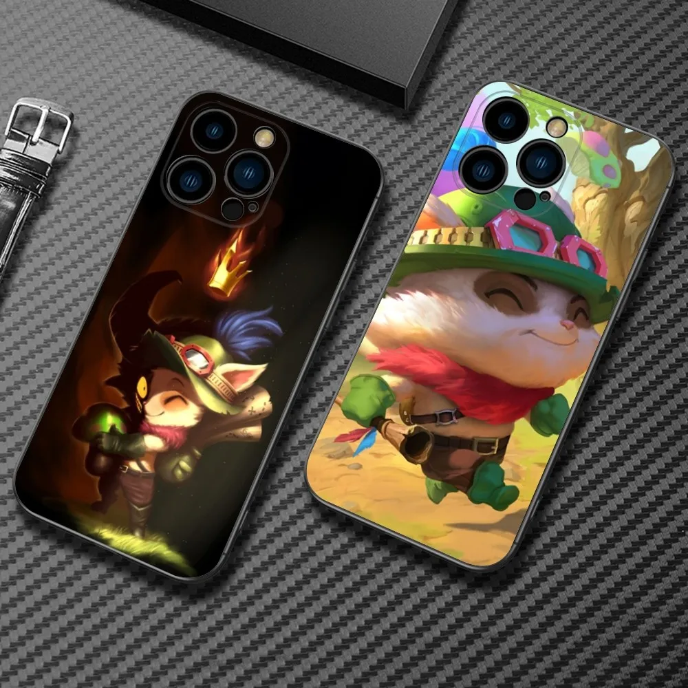 L-League of Legends Teemo Phone Case For iPhone15,14,13,12 Mini 11 Pro XR,X,XS,MAX 7,8 Plus Silicone Cover Soft Black