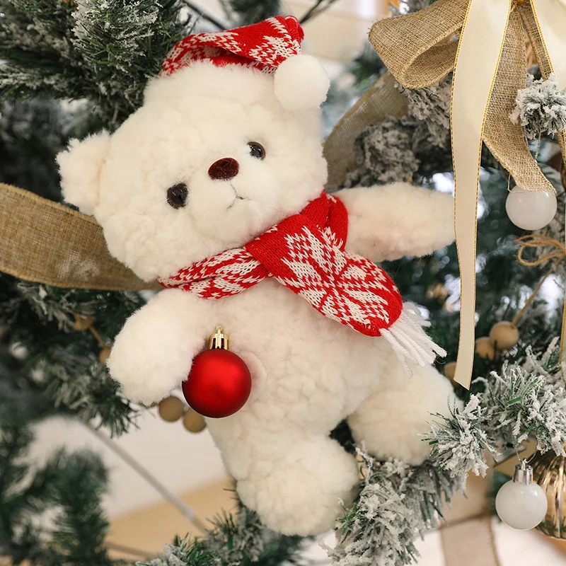 

Kawaii Plush Bear Doll Christmas Tree Pendant Soft Mini Bear Cute Plush Bear Kids Christmas Gift Xmas Home Decoration Xmas Tree