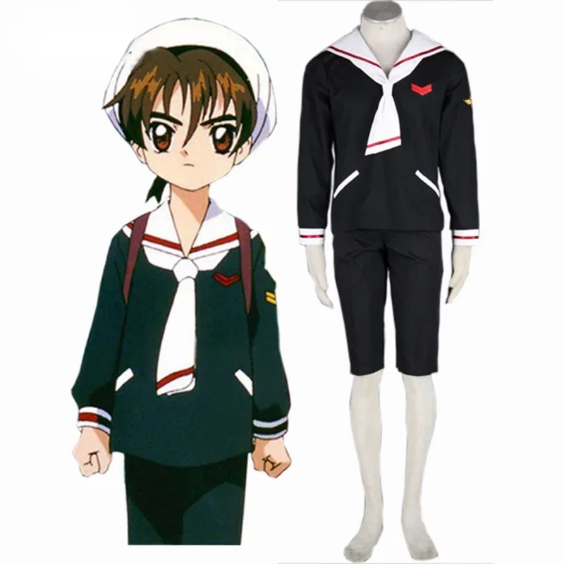 Halloween Great Cardcaptor Sakura Anime Tomoeda Elementary Li Syaoran Winter School Uniform Halloween Cosplay Costume