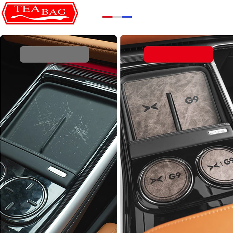 For Xpeng G9 XiaoPeng 2022-2024 Car Non-Slip Mat Door Groove Pad PU Leather Gate Slot Cup Cushion Decoration Auto Accessories