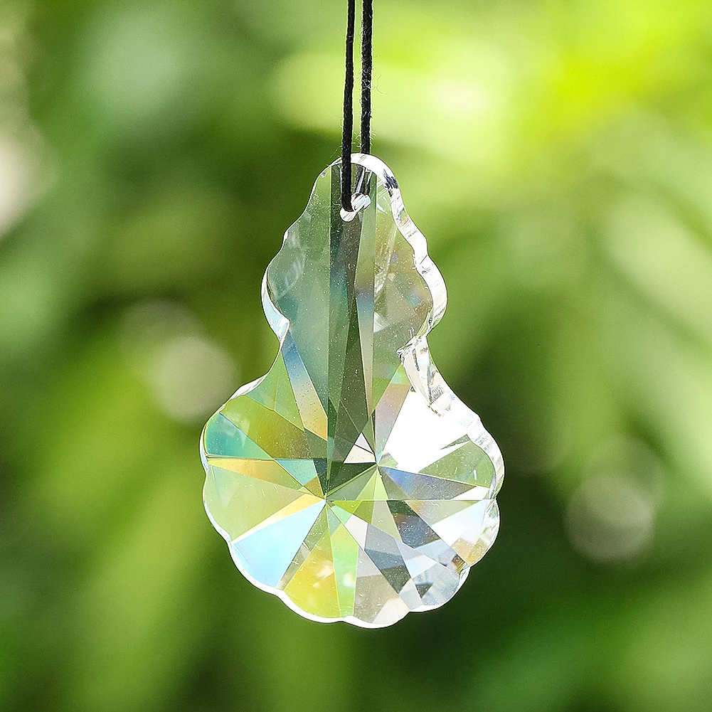 50/63mm Clear Crystal Hanging Glass Chandelier Light Fixture Parts Replacement Rainbow Maker Outdoor Wind Chime Hanging Decor