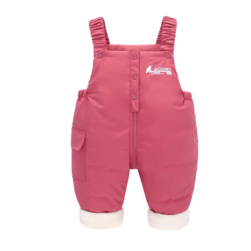 Baby Thermal Jumpsuits Autumn And Winter Cold Cotton Overalls Bandeau Pants Boy Girl Padded Thickened Warm Down Fleece Suspender