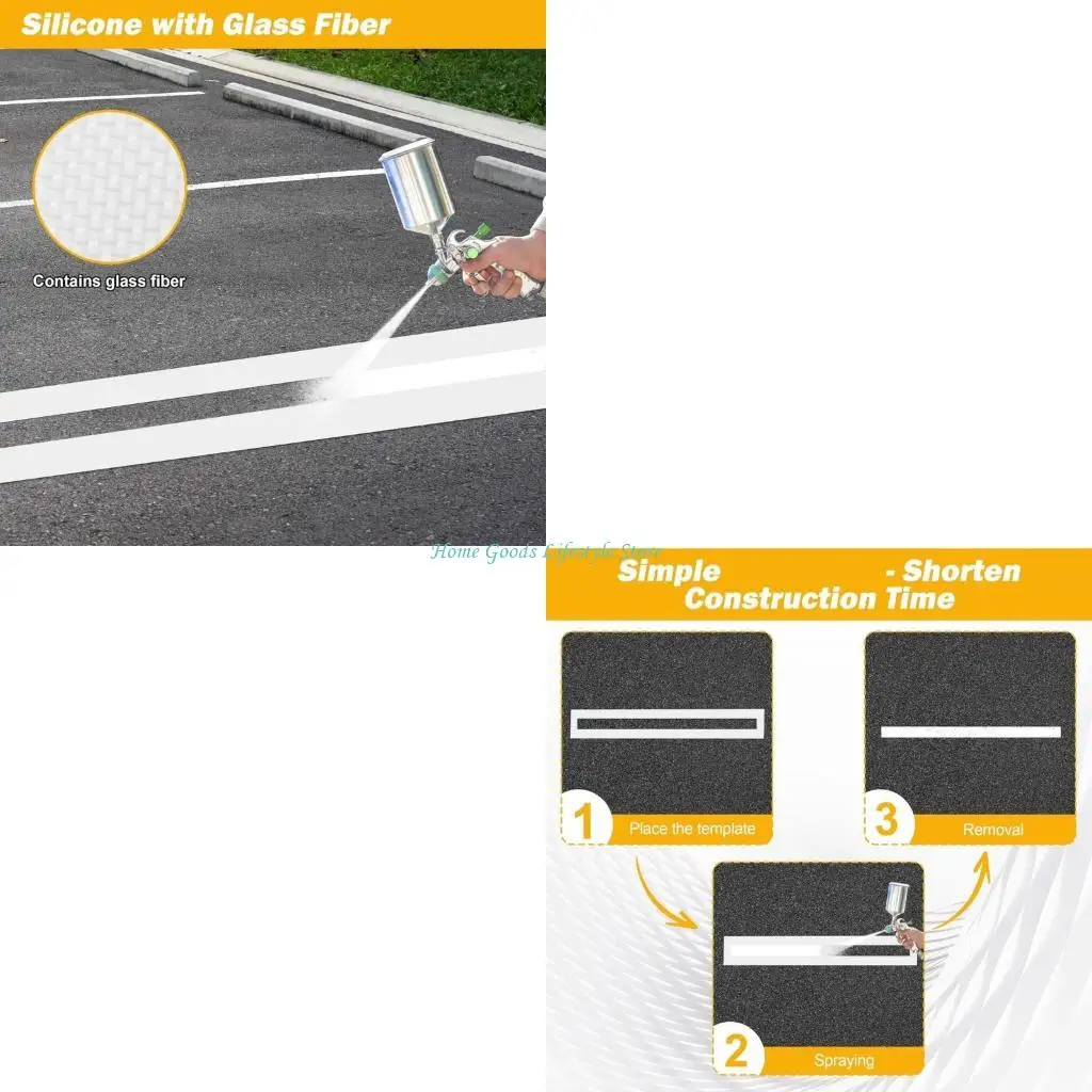 E74E Parking Stencil, Foldable Reusable Wire Stencil 4x88Inch for Pavement Lines
