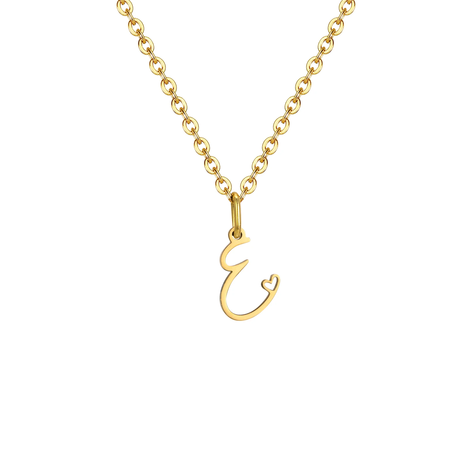 Zierliche Herz-Initial-Halskette für Damen, vergoldeter A-Z-Buchstaben-Anhänger, wasserdichter Edelstahl-Monogramm-Schmuck, personalisierbar.