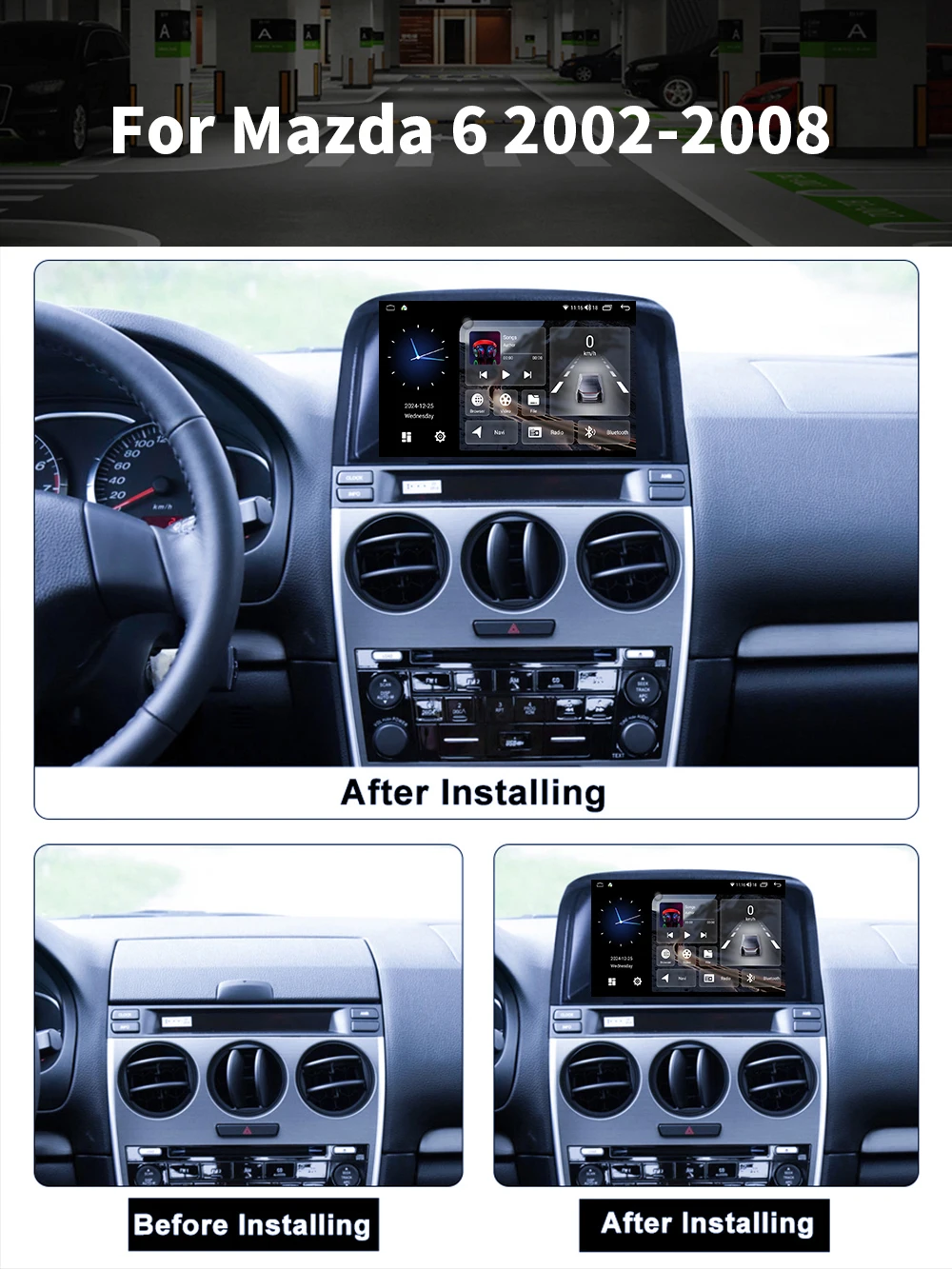 5G Head Unit Wireless Carplay Car Radio  For Mazda 6 2004 2005 - 2015 Android15 Autoradio Multimedia Player Stereo NavigationGPS