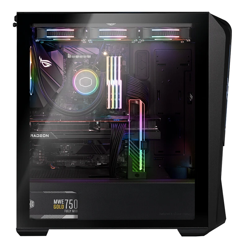 Imagem -02 - Cooler Master-mid Tower Case com Grande Transparência Lateral Chassi de Computador Desktop Vidro Temperado Masterbox500 E-atx