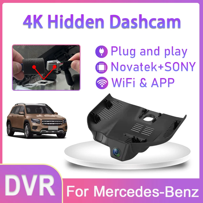 New! Car DVR Wifi Camera UHD 2160P 4K Dual Lens Dash Cam Video Recorder Original For Mercedes-Benz C Class C200L C260L 2022 2023