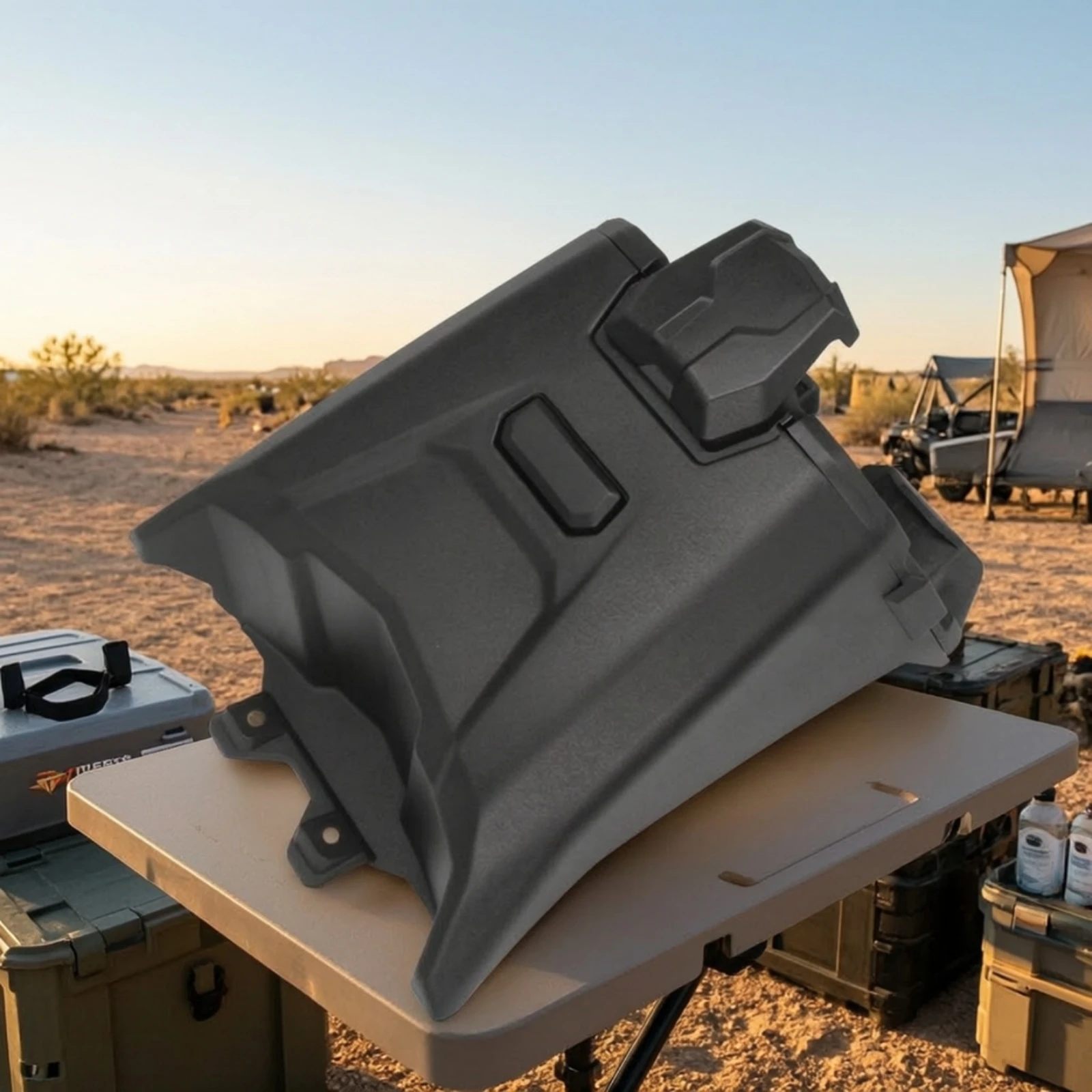 Storage Box with Device Holder Stable Electronic Device Holder Organizer Rugged Mount Wear-Resistant for Riders, off-Road view 5