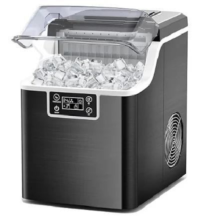 Ice Machine Intelligent Automatic Water Filling Ice Machine 150W 1.1L with Light Emitting Diode Display Automatic Cleaning