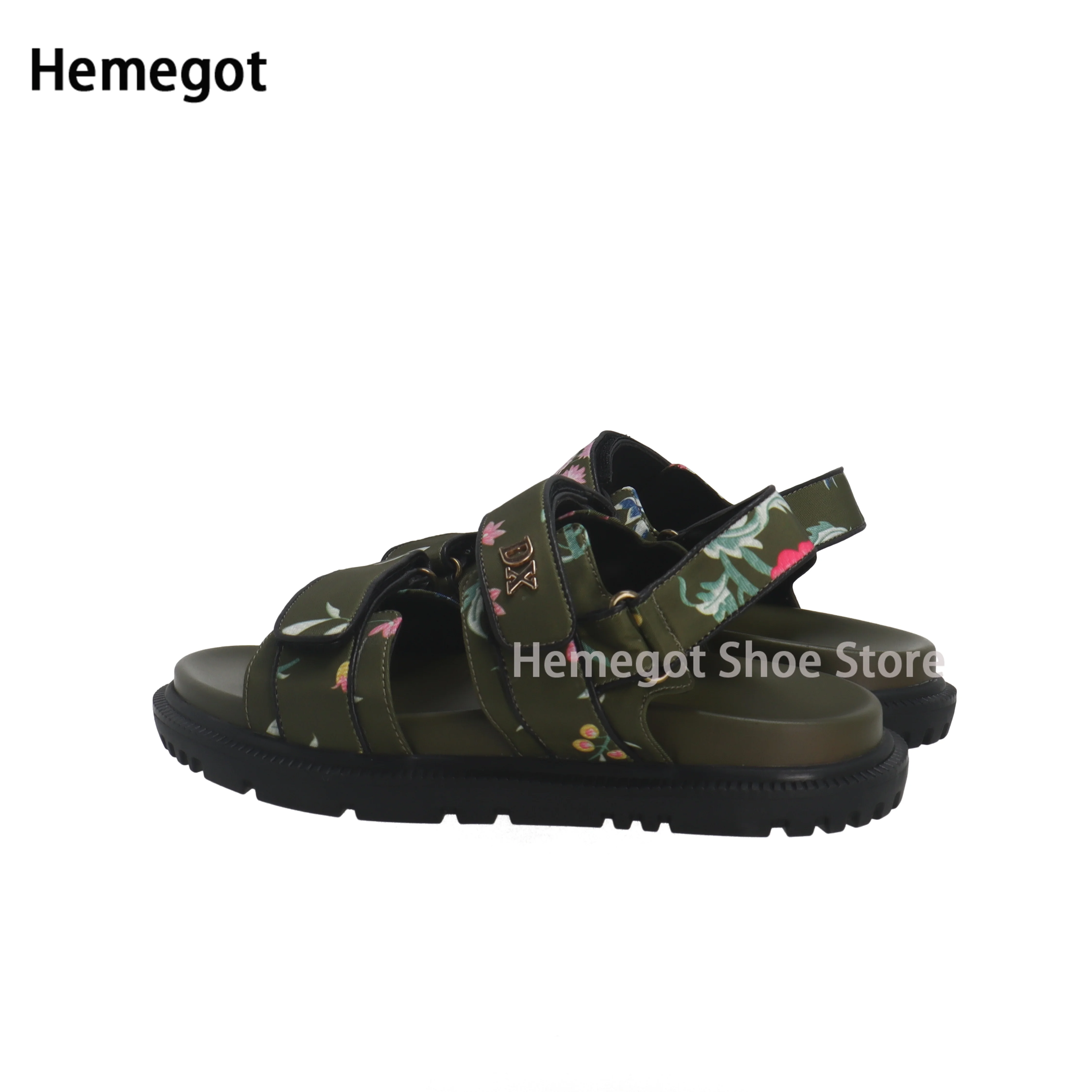 Multicolor Floral Embroidered Sandals Summer Flats for Women Technical Fabric Leather Handmade Flats Sandals Casual Shoes