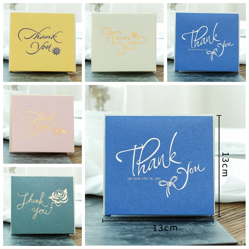 

Thank You Greeting Cards With Envelope Wedding Birthday Party Inviting Card Square Business Printing Flower Greetings Card