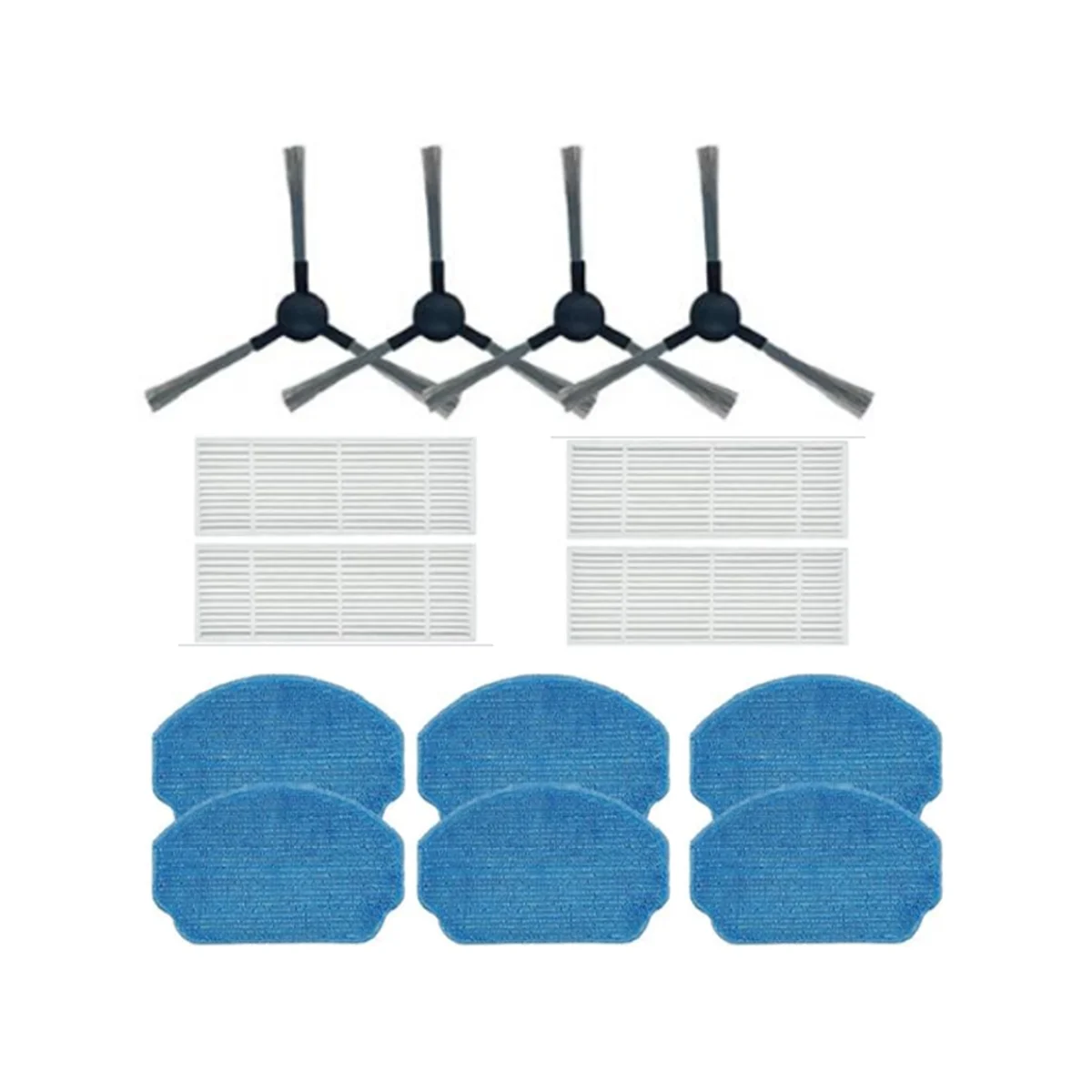 4 buah Filter sikat samping kain pel untuk BR150 BR151/BR150 BR151/BR150 BR151 Robot penyedot debu