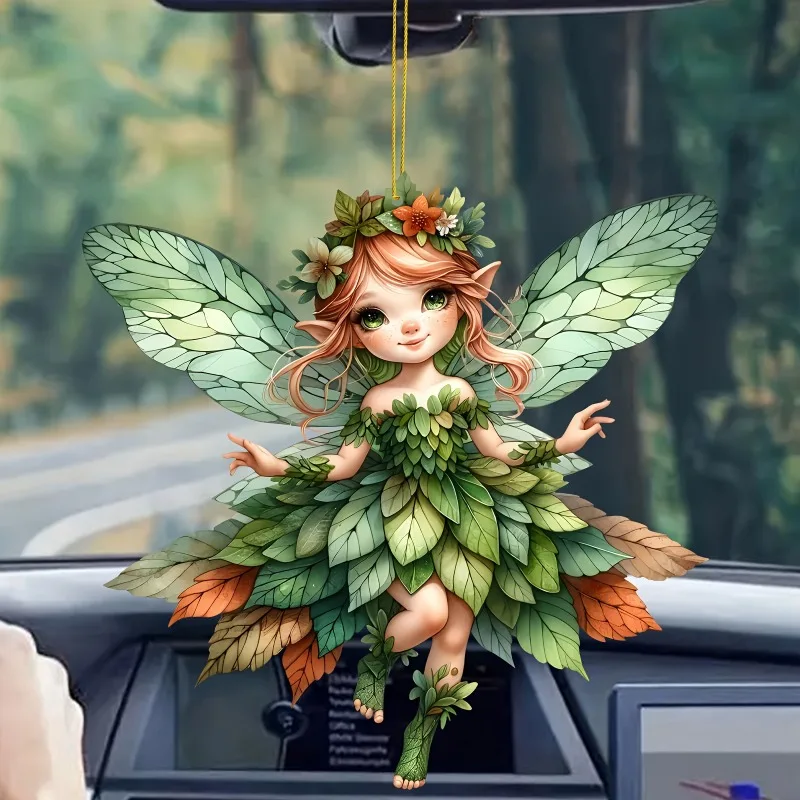 魅力的な花の妖精のアクリルペンダント、車、バックパック、キーホルダー、1個に適しています