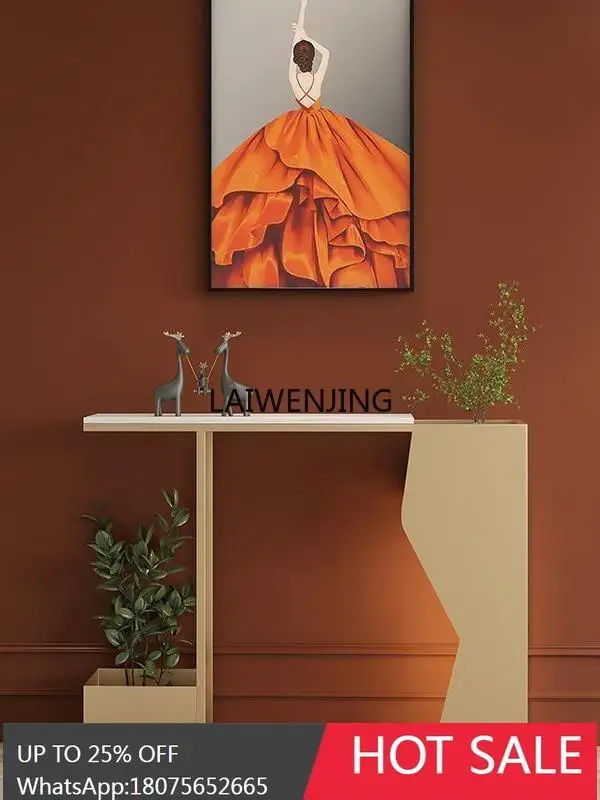 extremely narrow entrance hall corridor creative rock slab entry, high-end flowerstand entrance
