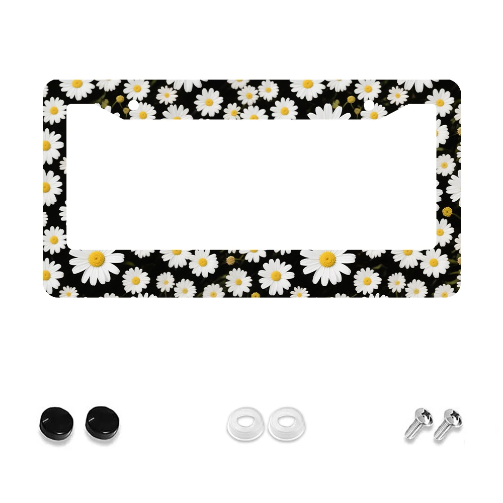 

1 шт. черно-белая рамка номерного знака с 2 отверстиями, алюминиевый материал, 6x12 дюймов с набором винтов, новинка в стиле ретро