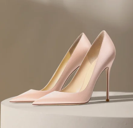 Multi Colored Satin High Heels for Women Slim Heels, Sexy, Light Mouthed Red, Paired with Formal Dress Temperament, Single Shoes