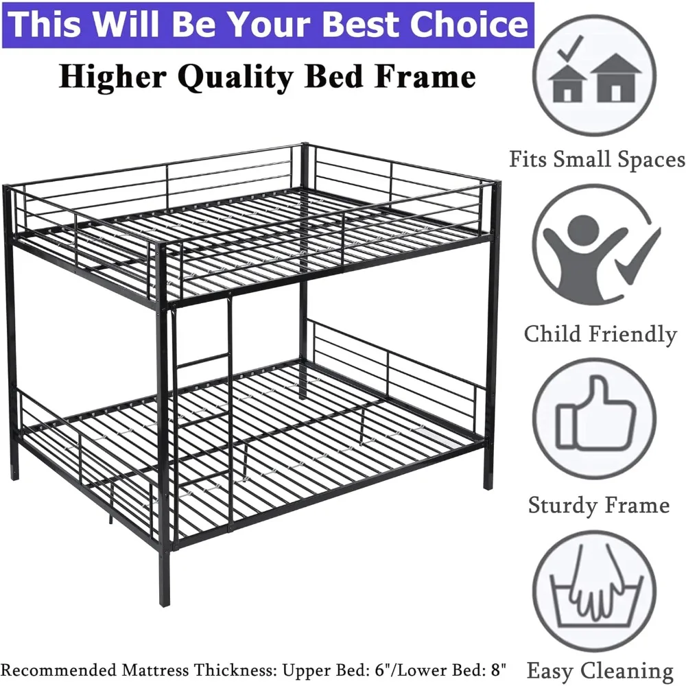 Двухъярусные кровати размера «queen-size» для взрослых, сверхпрочные металлические кровати- булочки для взрослых и детей, двухъярусная кровать размера «queen-size», простая сборка, экономящая место