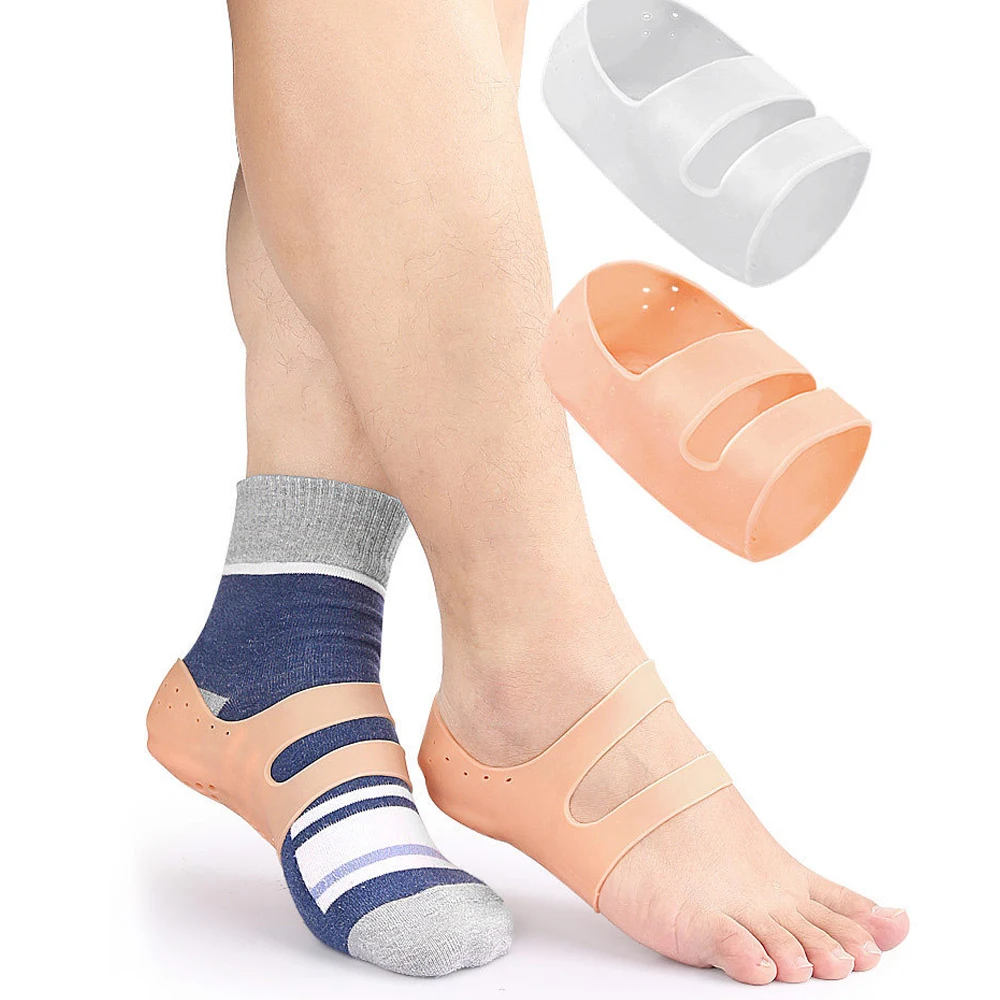 1 Pair Heel Protectors Silicone with Arch Support, Gel Heel Pads Cushion for Blister Prevention Achilles Tendinitis, Heal Dry