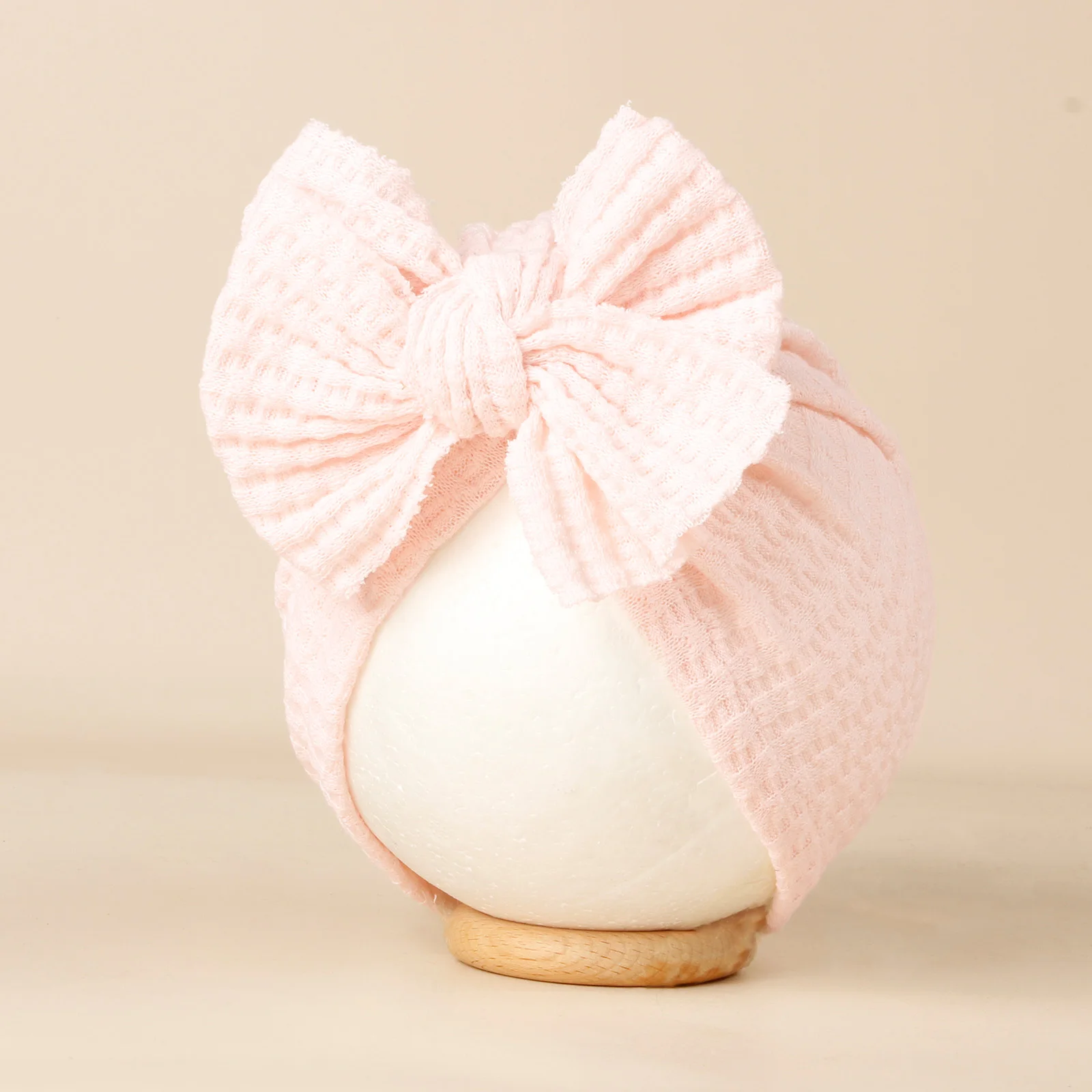 Lovely Bowknot Knitted Baby Hat Cute Solid Color Baby Girls Turban Hat Soft Newborn Infant Cap Accessories Beanies Head Wraps