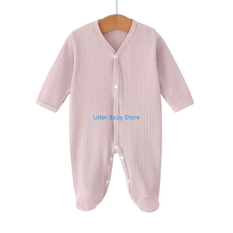 N80C Infant Romper With Feet Accent Cosy Blend Closures Breathable Long Sleeve