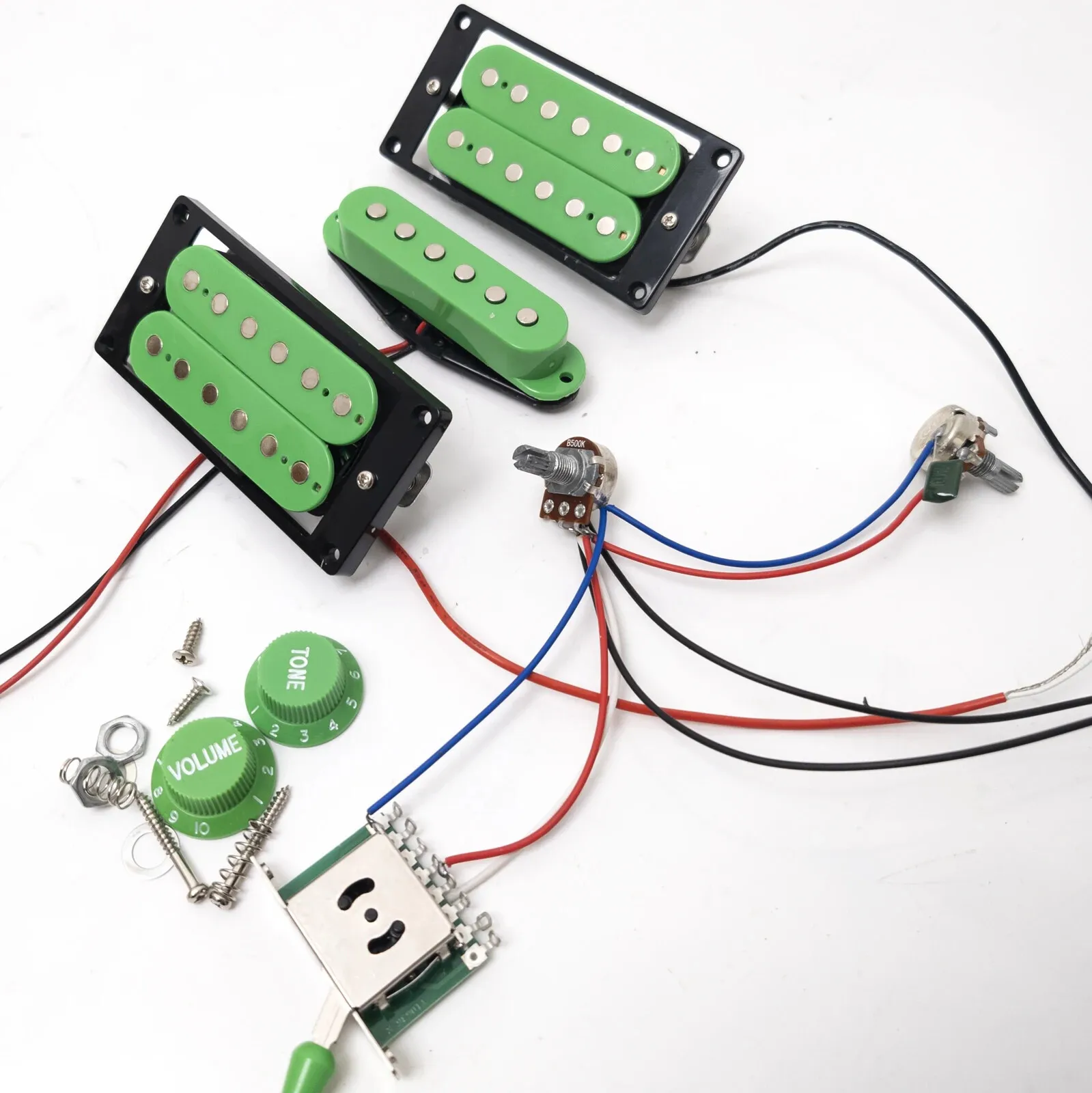 HSH エレキギターピックアップ、配線済み 1V2T 配線ハーネス付きギターパーツ