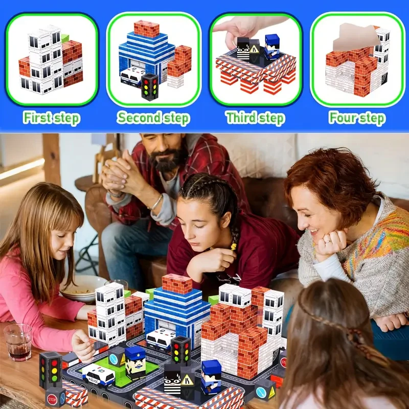 2.0cm磁気ブロック 磁気ビルディングブロック 都市交通 磁気ビルディングブロックおもちゃ 子供用キューブ組み立て 旅行ゲームおもちゃ