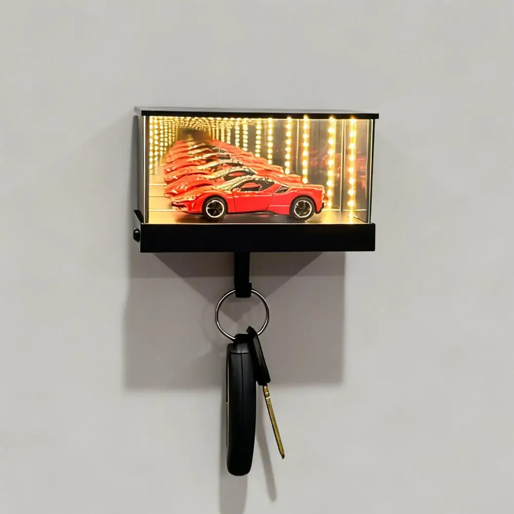 1/2Pcs LED Light-up Car Garage Key Hanger Wall Mount Mirror Garage Key Holder Home Office Entryway Decorative Key Hook Rack - view 4