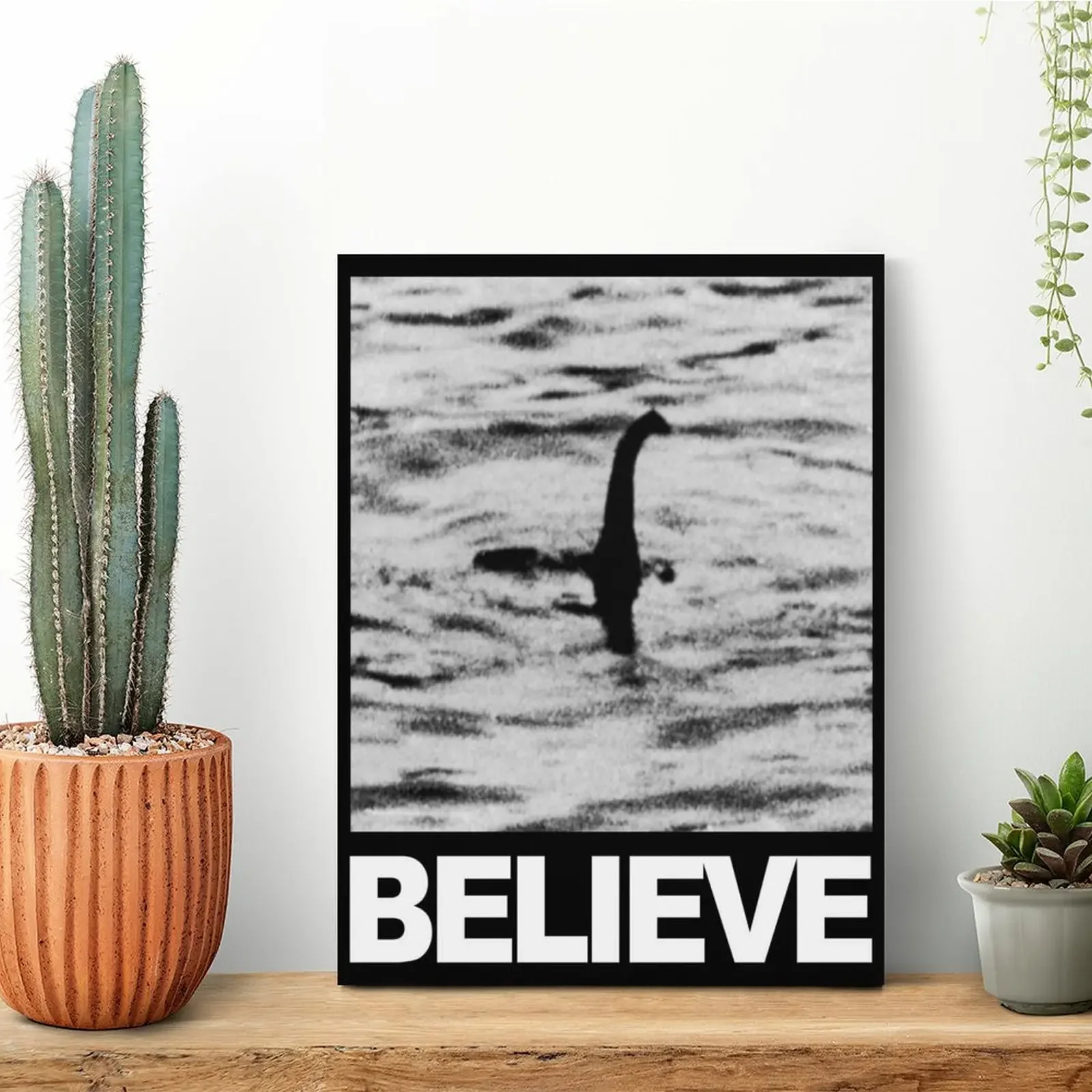 The Loch Ness Monster Believe Canvas Painting Poster Wall Cave Garage Club Cinema Character Personalized Framed Wall Paintings