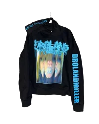 Harajuku Drolandmiller Hip Hop Goth Hoodies Women Gothic Punk Streetwear Tops Grunge Sweatshirt Oversized Hoodie Y2k Clothes