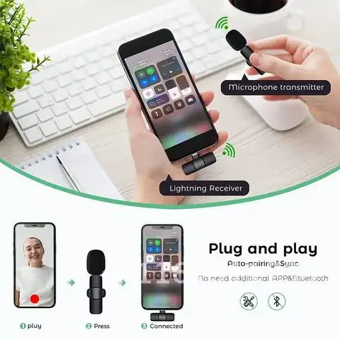 Wireless Lavalier Microphone Professional Microphone for Phone Tiktok Studio Vlog Youtube Gamer Sound 2.4G Recording Radio1 to 2