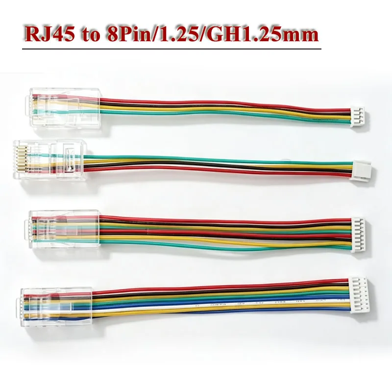 8Pin/MX1.25/GH1.25MM to RJ45 Ethernet Cable RJ45 Crystal Head Monitoring Camera Network Port Line GH1.25MM MX1.25 4Pin to RJ45