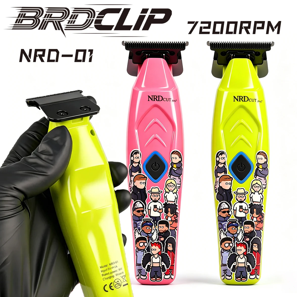 

NRD01 Professional Hair Trimmer For Men 7200RPM High Speed Motor Stainless Steel Blade Usb Charging With 3 Guide Combs Barbers