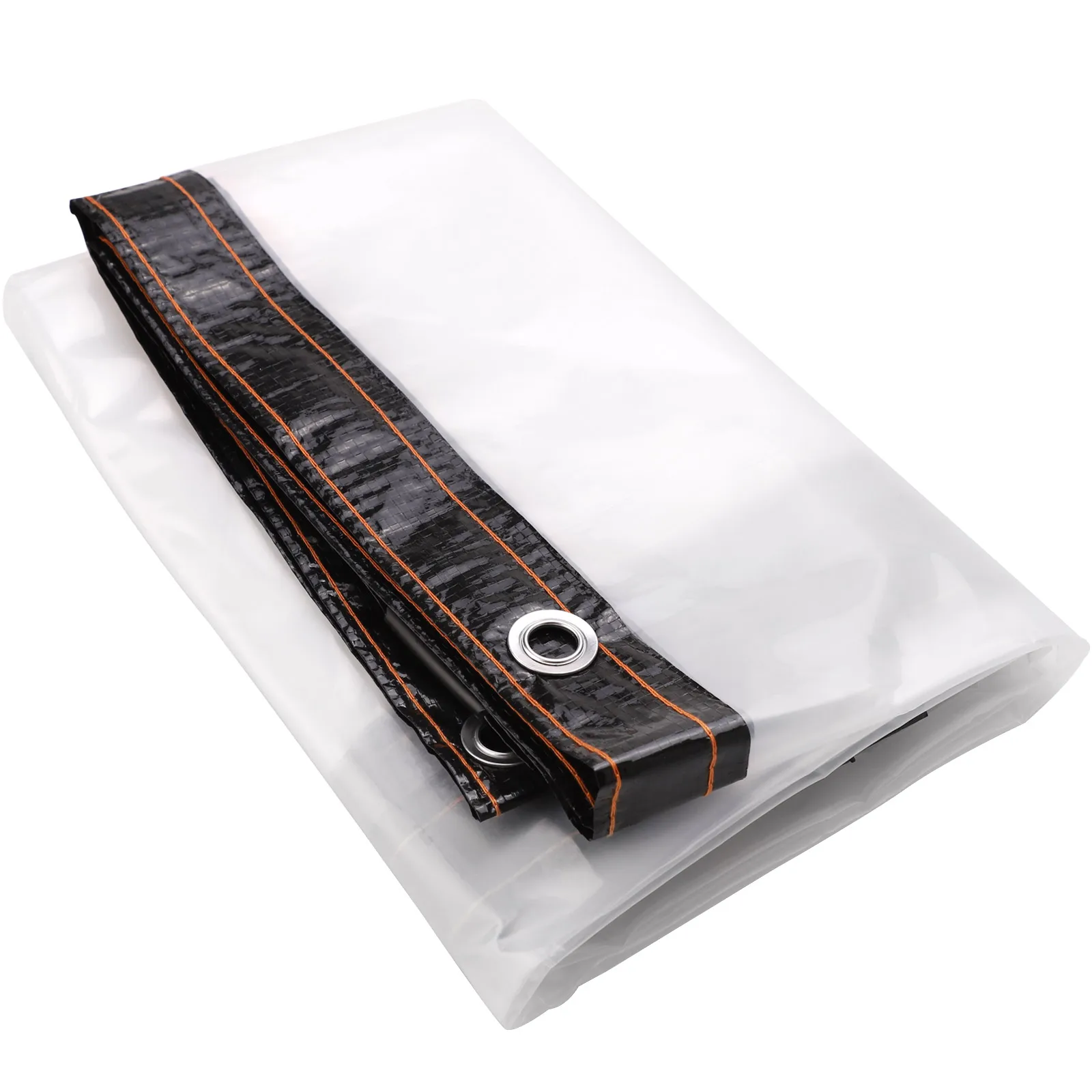 Large Clear Weatherproof Tarp Thick PE Rain Cover Tarp Outdoor Courtyard Roof Carport Balcony Backyard Awning Canopy